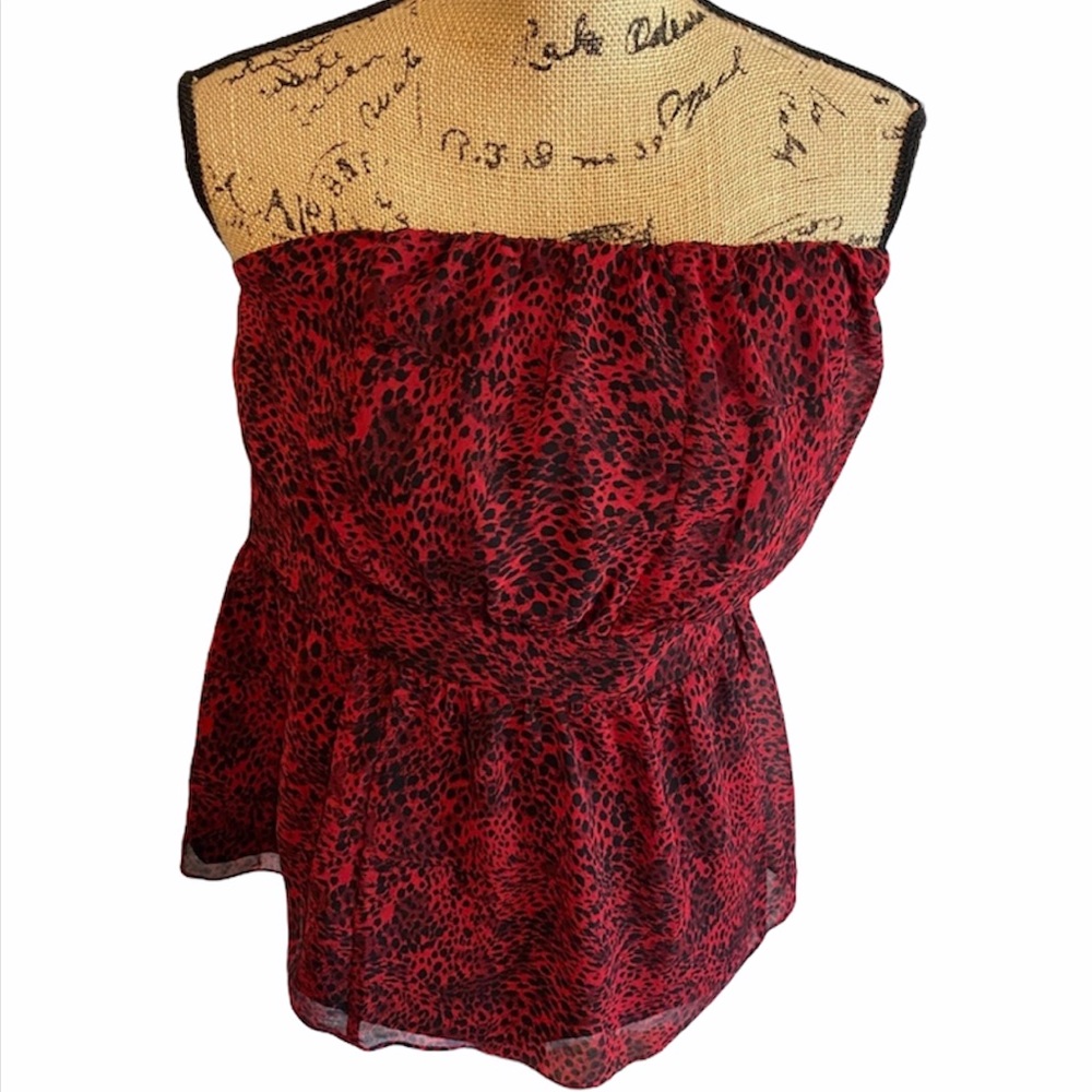 Lane Bryant Red/ Black Animal Print Blouse size 18